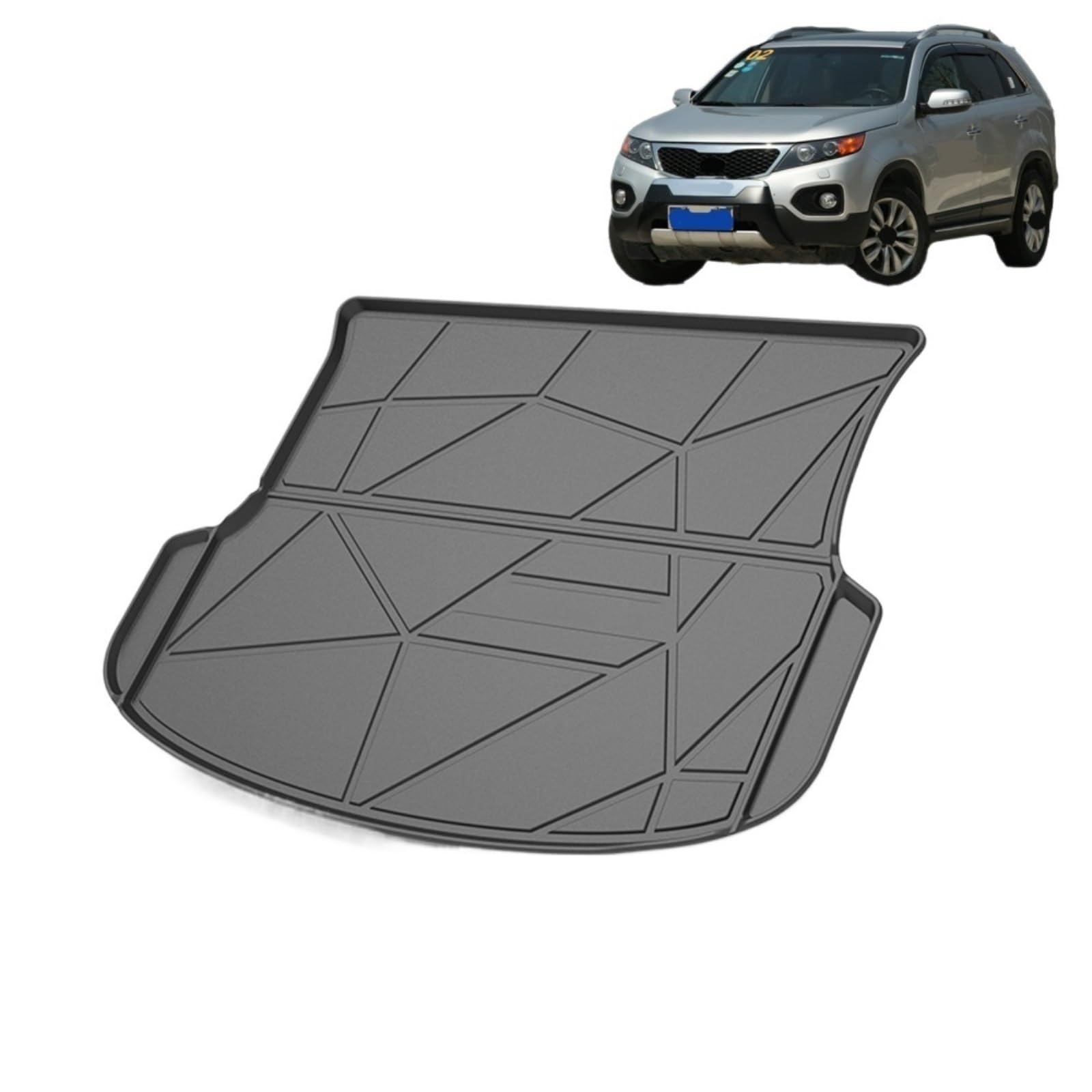 Auto Cargo Liner Allwetter TPE Kofferraum Matten Boot Schublade Kofferraum Teppich Zubehör Kompatibel Mit Kia Sorento 2009-2012 von DXLZKCMRV