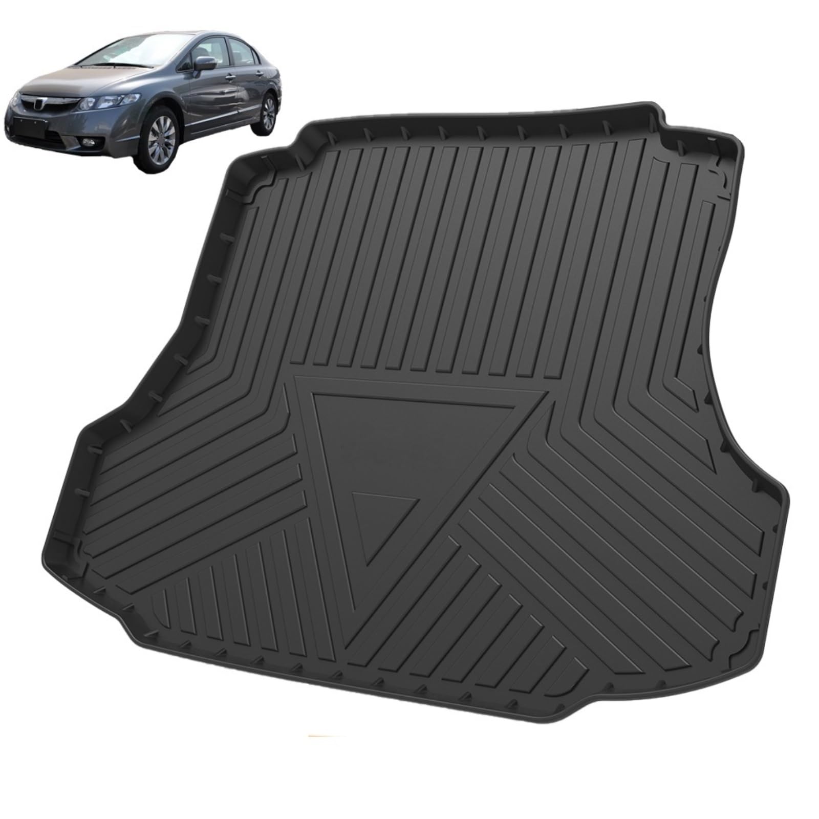 Auto Cargo Liner Kofferraummatten für alle Wetterbedingungen Kofferraum Teppich Innenzubehör Kompatibel mit Civic 8th Limousine 2005-2010 von DXLZKCMRV