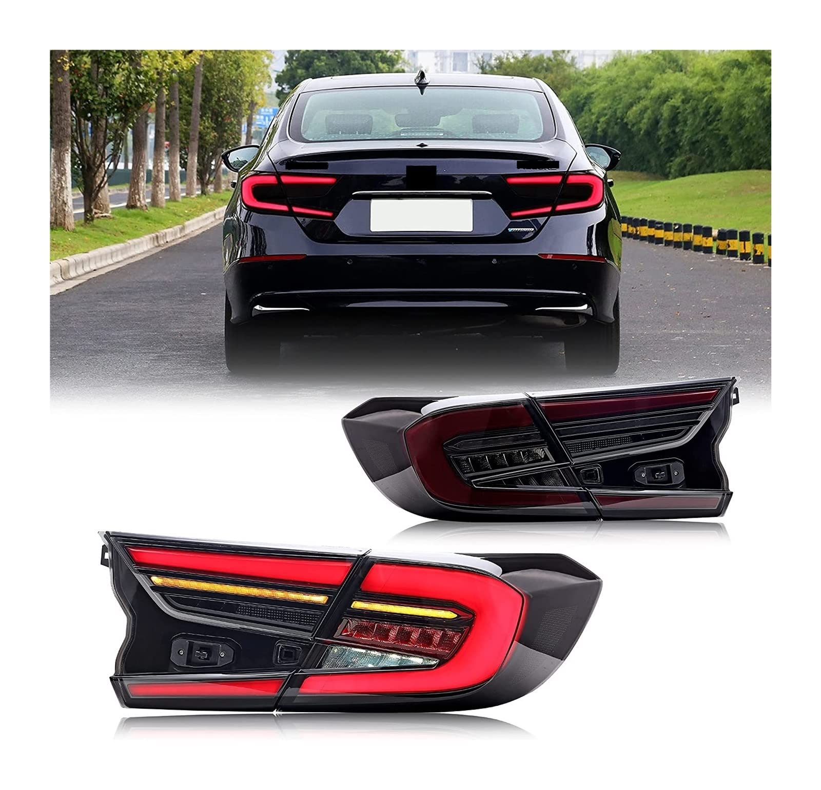 LED Taillights Assembly Compatible With Accord 10th Gen 2018 2019 2020 2021 2022 Animation DRL Sequential Indicator Rear Lamps von DXLZKCMRV