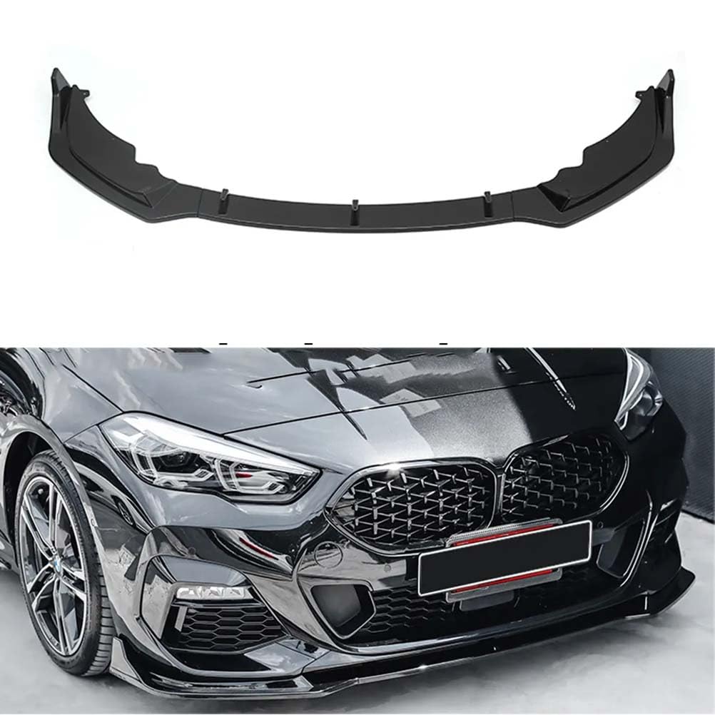 3 stücke ABS Frontschürze Spoiler Lip Body Kit Splitter Abdeckung Für BMW F44 216d 220d 220i 218i 225i M235i m240i 4 Türen Gran Coupe 2020-2022,A Gloss Black von DYETEE