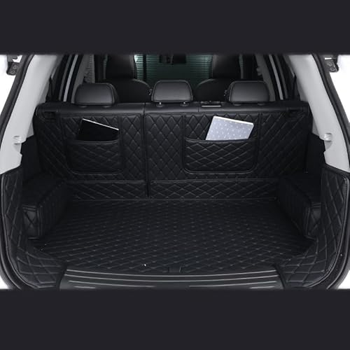 DYKGYLYS Auto Kofferraummatte, für Land Rover Evoque(2door) 2012-2015 (no Slide) Auto Leder Kofferraummatten Cargo Schutzmatte, D Black von DYKGYLYS