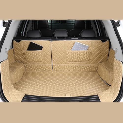 DYKGYLYS Auto Kofferraummatte, für Land Rover Evoque(2door) 2012-2015 (no Slide) Auto Leder Kofferraummatten Cargo Schutzmatte,A Rice von DYKGYLYS