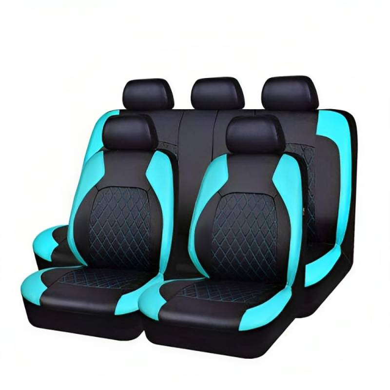 DYKGYLYS Universal passend 9 Stück Auto Sitzbezüge, für Mitsubishi ASX 2020 5 Sitzer Wasserdichter Langlebig Kompletter Satz Leder Full Sitzbezug-Sets,C Green von DYKGYLYS