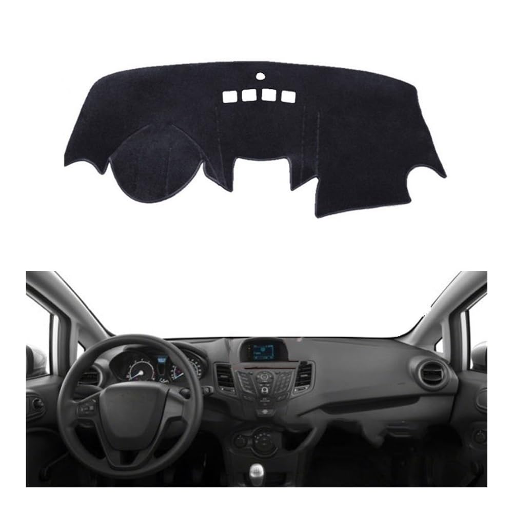 Auto Dashboard Abdeckung Innen Dash Board Protecter Abdeckungen Für Ford Für Fiesta 2009-2018 Ohne Navigation Dashmat Pad von DYOG
