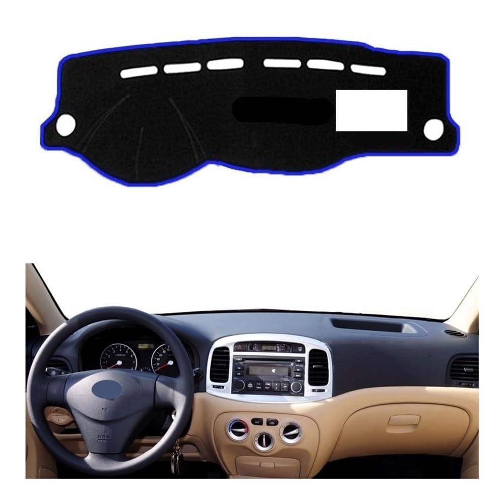 Auto Innere Dashboard Abdeckung Auto Dash Matte Teppich Dashmat Pad Für Hyundai Für Accent Für Verna 2006-2011 Dashmat Pad von DYOG