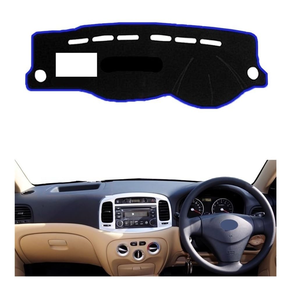 Auto Innere Dashboard Abdeckung Auto Dash Matte Teppich Dashmat Pad Für Hyundai Für Accent Für Verna 2006-2011 Dashmat Pad von DYOG