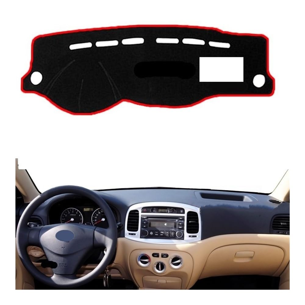 Auto Innere Dashboard Abdeckung Auto Dash Matte Teppich Dashmat Pad Für Hyundai Für Accent Für Verna 2006-2011 Dashmat Pad von DYOG