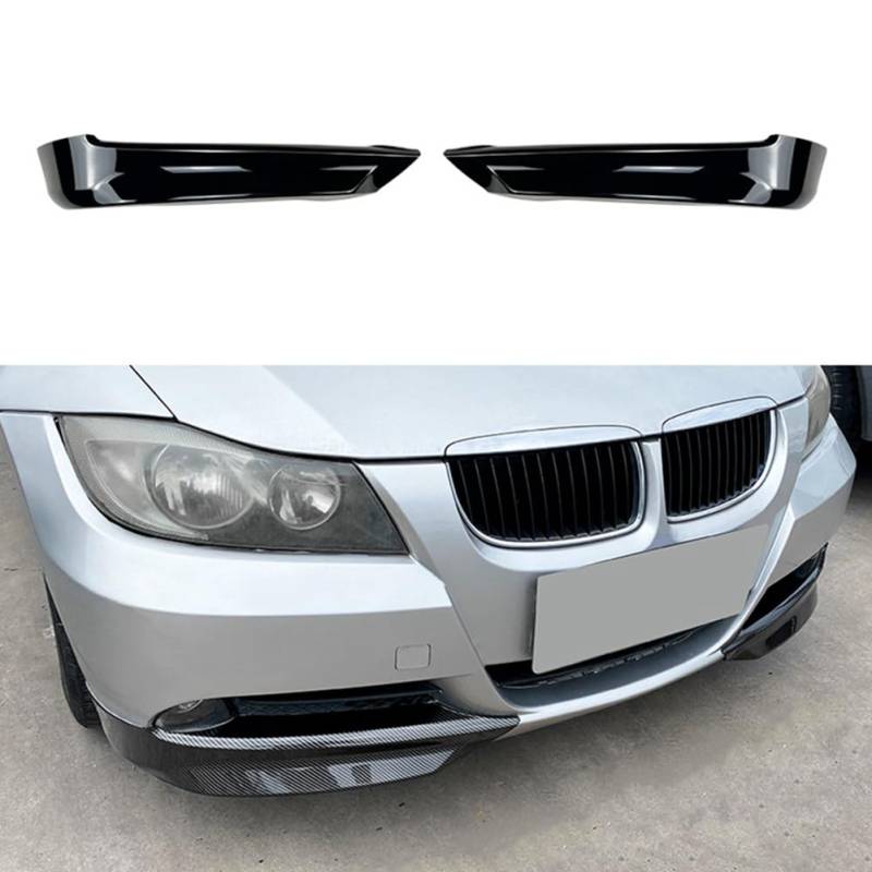 DYOG Auto Front Hinteren Spoiler Stoßstange Lippe für BMW E90 E91 320I 330I 2005-2008, Vordere Hinteren Stoßstange Diffusor Kinnschutz Antikollisions Zubehör,A Gloss Black von DYOG