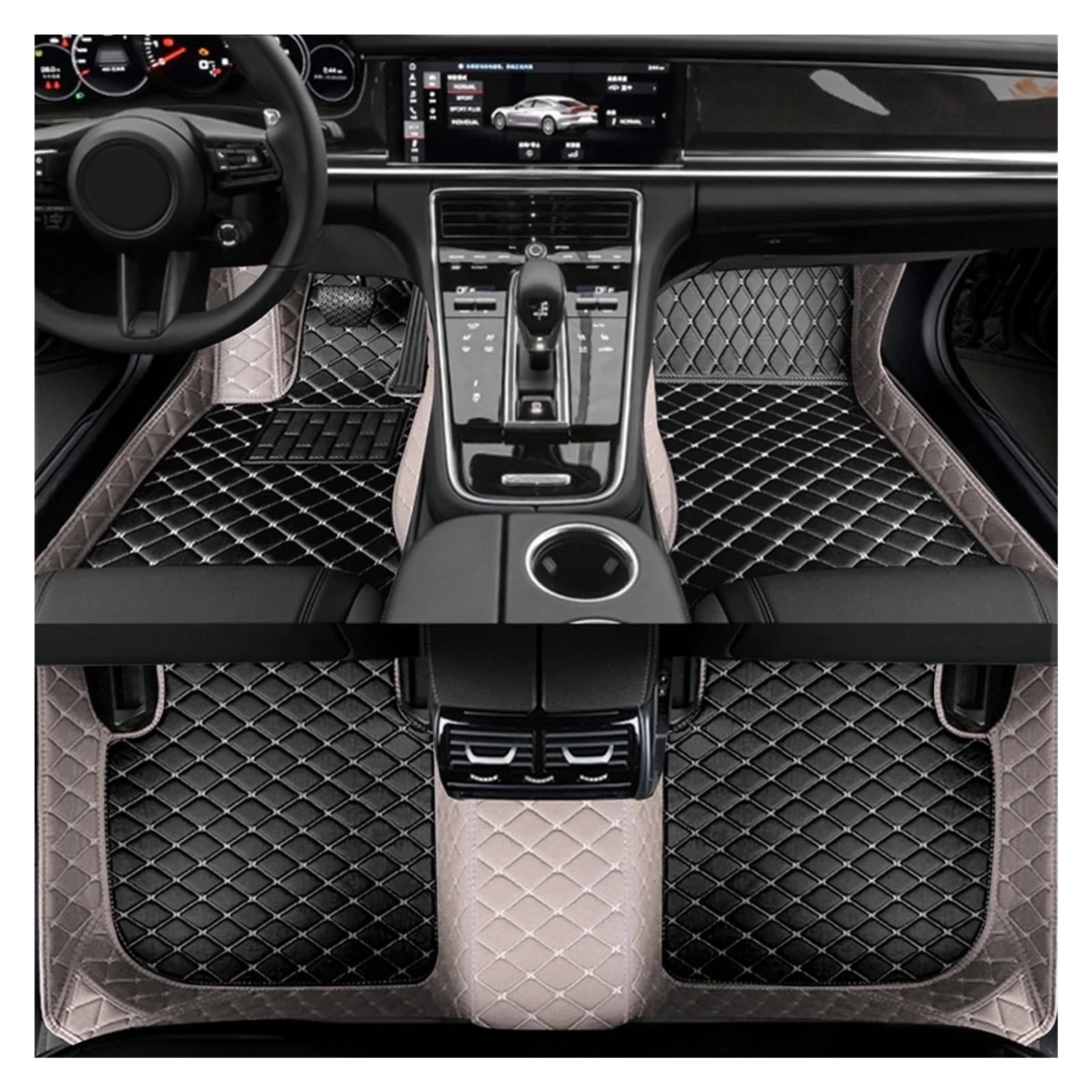 DYOG Auto Fußmatten Für Highlander 7 Sitz 2009 2010 2011 2012 2013 2014 Custom Auto Bodenmatte Innen Zubehör Auto Matten Set Allwetter Automatten von DYOG