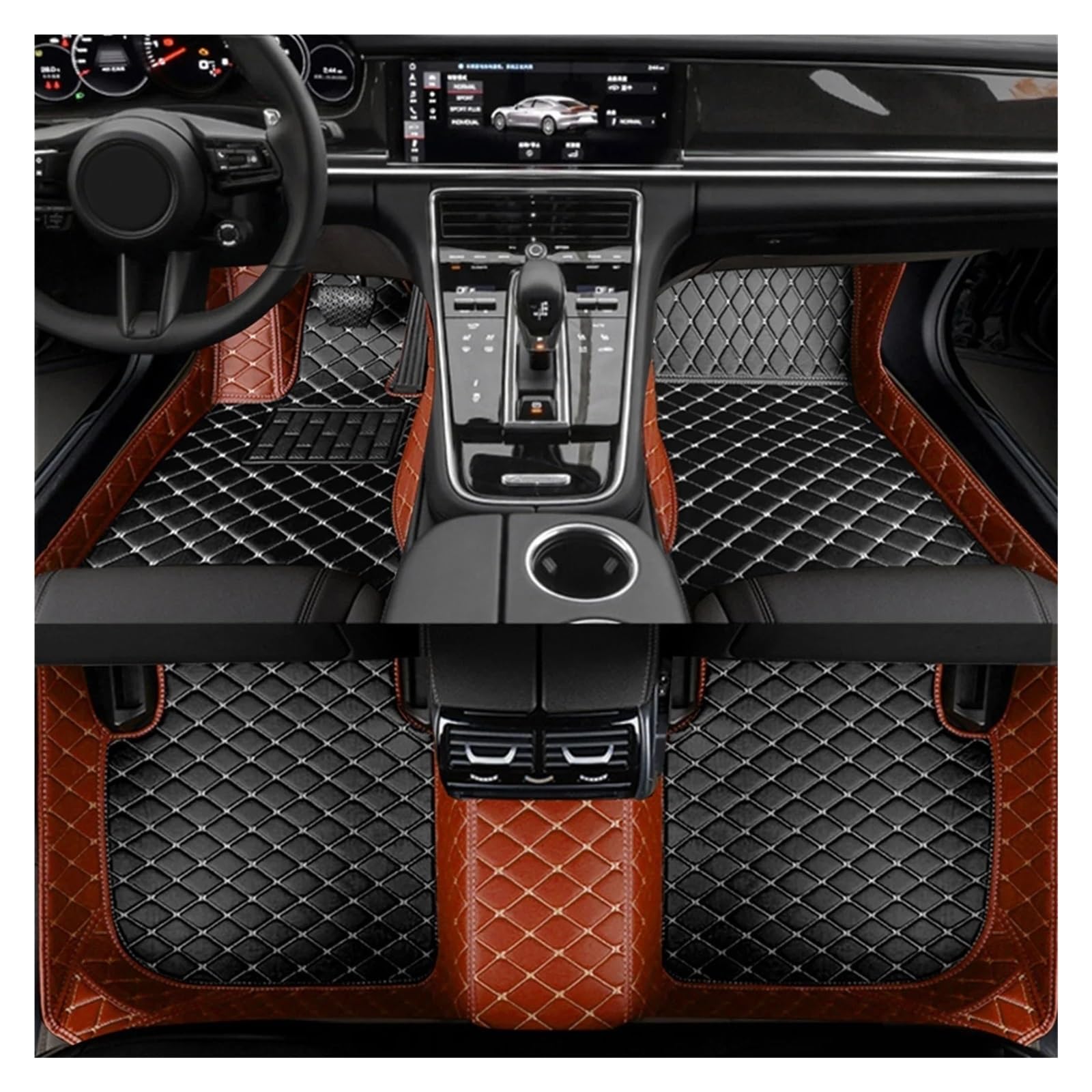 DYOG Auto Fußmatten Für Hyundai Für Azera 2011 2012 2013 2014 2015 2016 2017 Custom Car Bodenmatte Interieur Zubehör Auto-Mattensatz Allwetter Automatten von DYOG