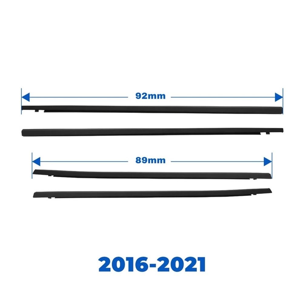 DYOG Autofenster Zierleiste Für Civic 2006–2019 Autofenster-Dichtungsstreifen Silberner Seitentür-Glasfenster-Dichtungsstreifen Dichtungsstreifen Zierleiste Gummi(2016-2021) von DYOG