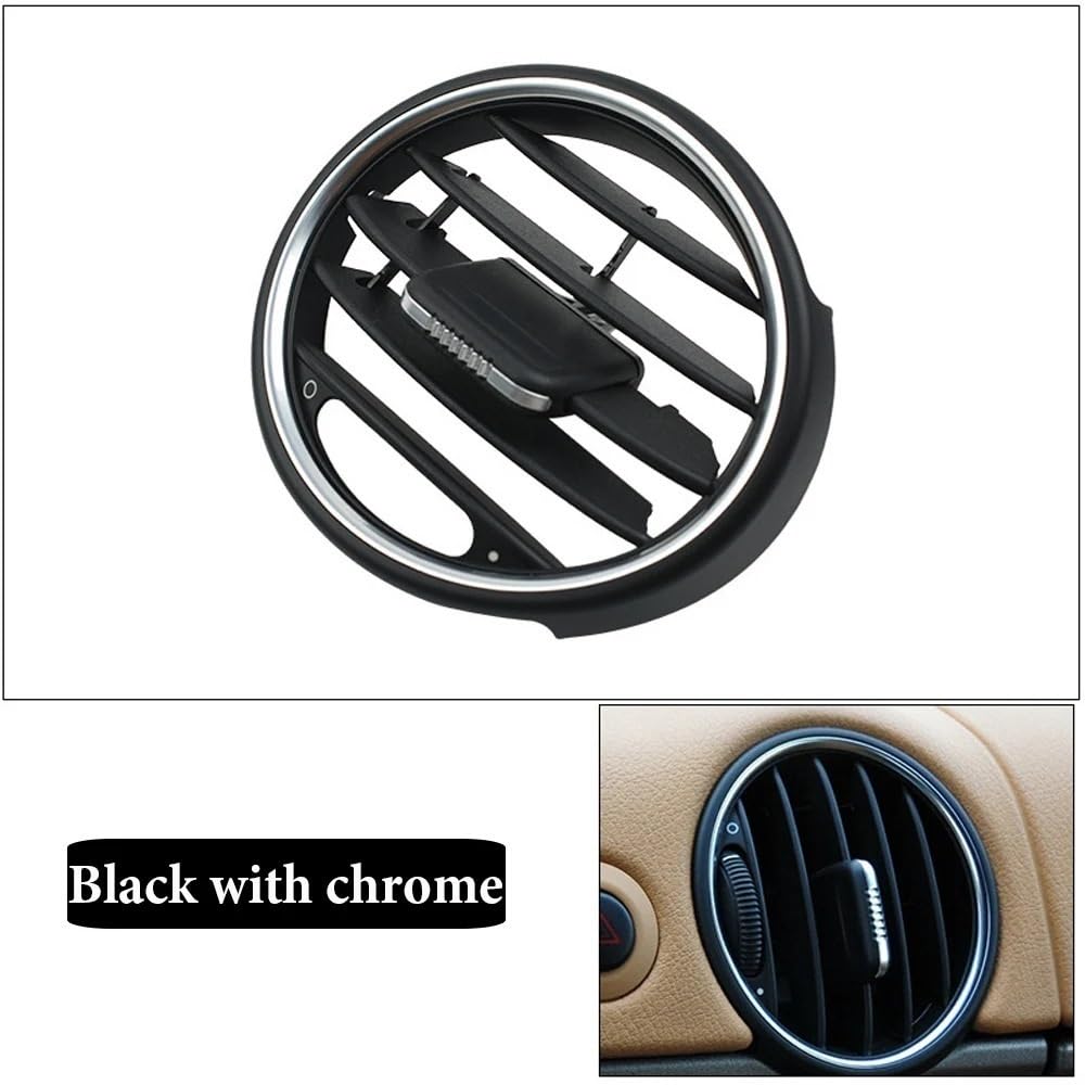 DYOG Dashboard Links Rechts Lüftungsgitter Für Boxster Für Cayman 987 2006-2012 987552131 Auto Front Konsole Klimaanlage AC Vent Grille Outlet Panel(Black with Chrome) von DYOG