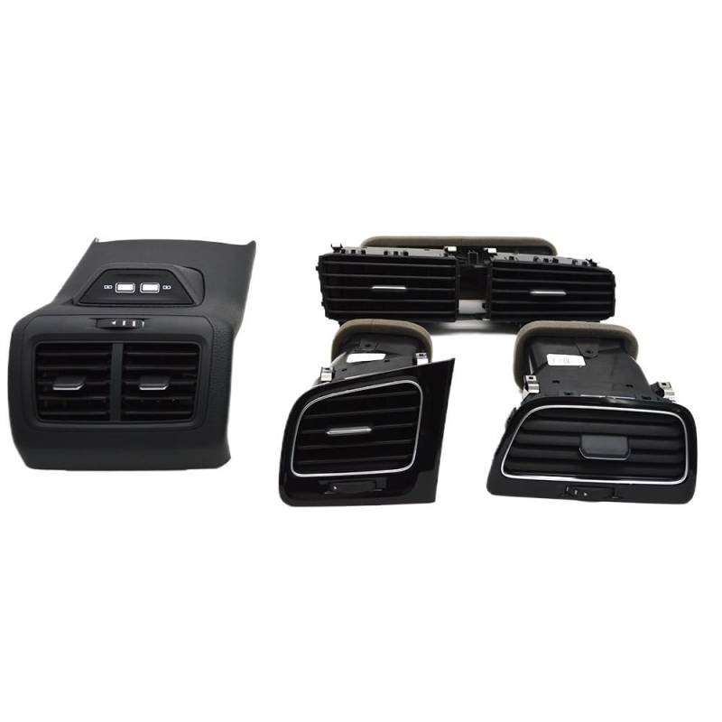 DYOG Dashboard Links Rechts Lüftungsgitter Für Golf MK7 Armaturenbrett Mittelkonsole Armlehne Hinten Air Vent Outlet Grille 5GG 819 703 E 704 M 728 R 864 298 AB(USB Set) von DYOG