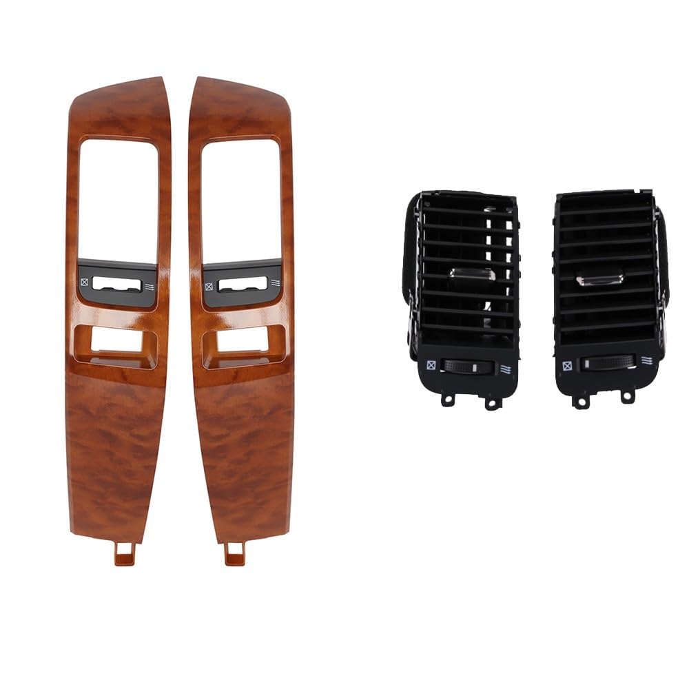 DYOG Dekorative Innenbereich Zubehör 1 Paar Auto Klimaanlage Outlet Rahmen A/C Vents Platte Panel Für Land Für Cruiser Für Prado 120 2003-2007 2008 2009(Light Brown Set) von DYOG