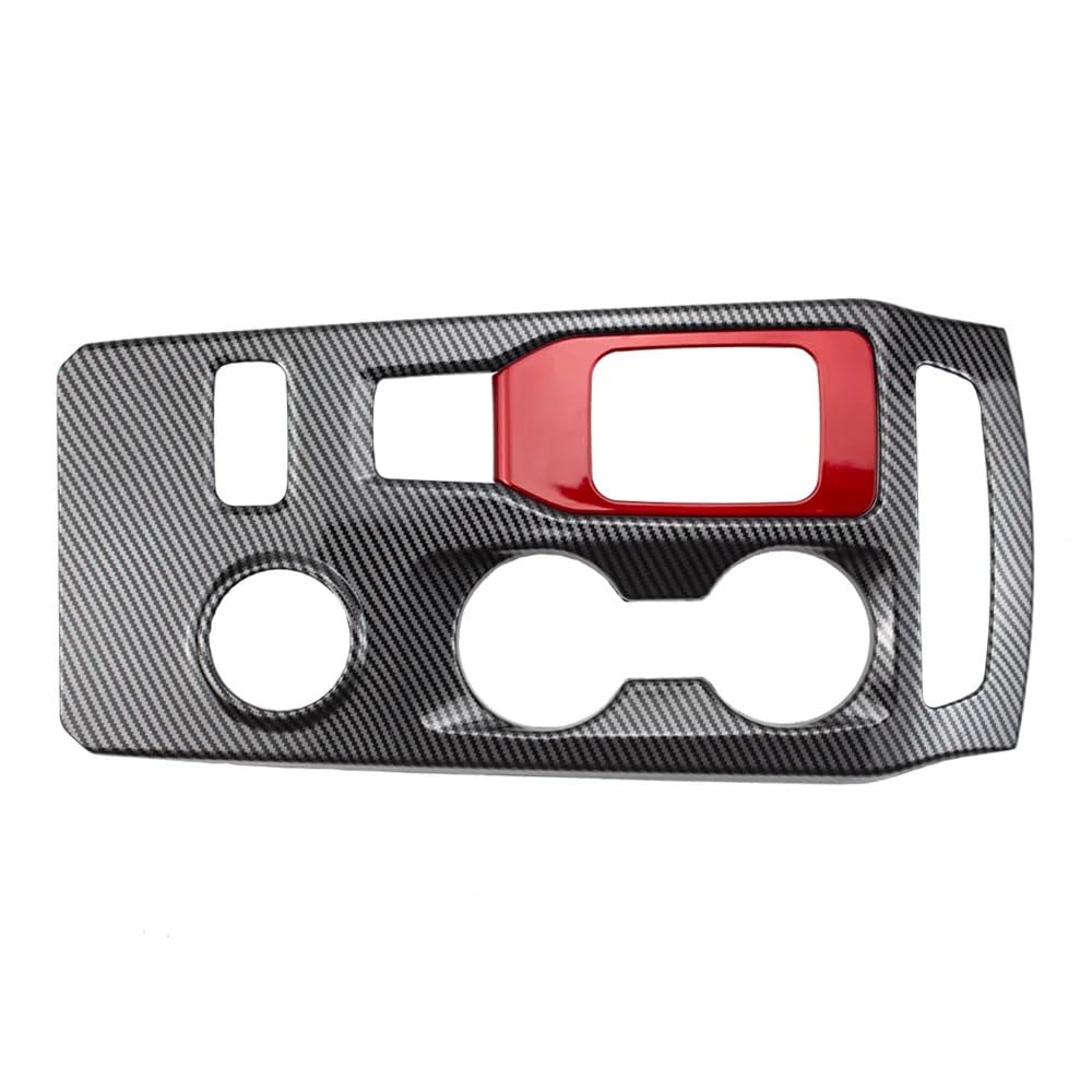 DYOG Dekorative Innenbereich Zubehör ABS-Carbonfaser-Farbe, Mittelkonsole, Schalttafelabdeckung, Dekoratives Innenzubehör Für Ford, Für Ranger, Für Everest 2023(Left 2pcs with red) von DYOG