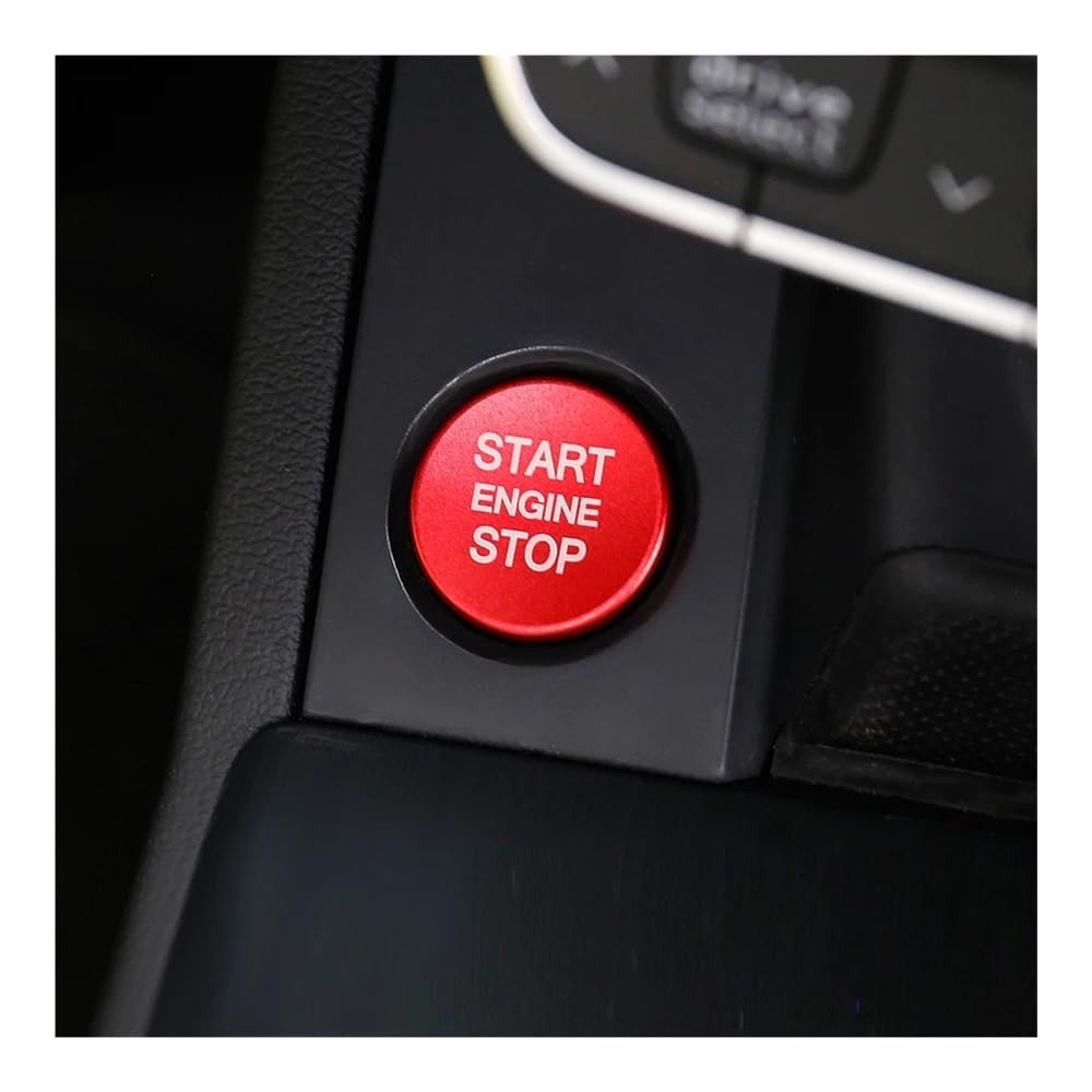 DYOG Dekorative Innenbereich Zubehör Auto Motor Start Stop Taste Ring Abdeckung Trim Für A4 B9 A5 2017 2018 Für A6 A7 C7 Für Q5 8R 2011 2012 2013-2017(Red Cover) von DYOG