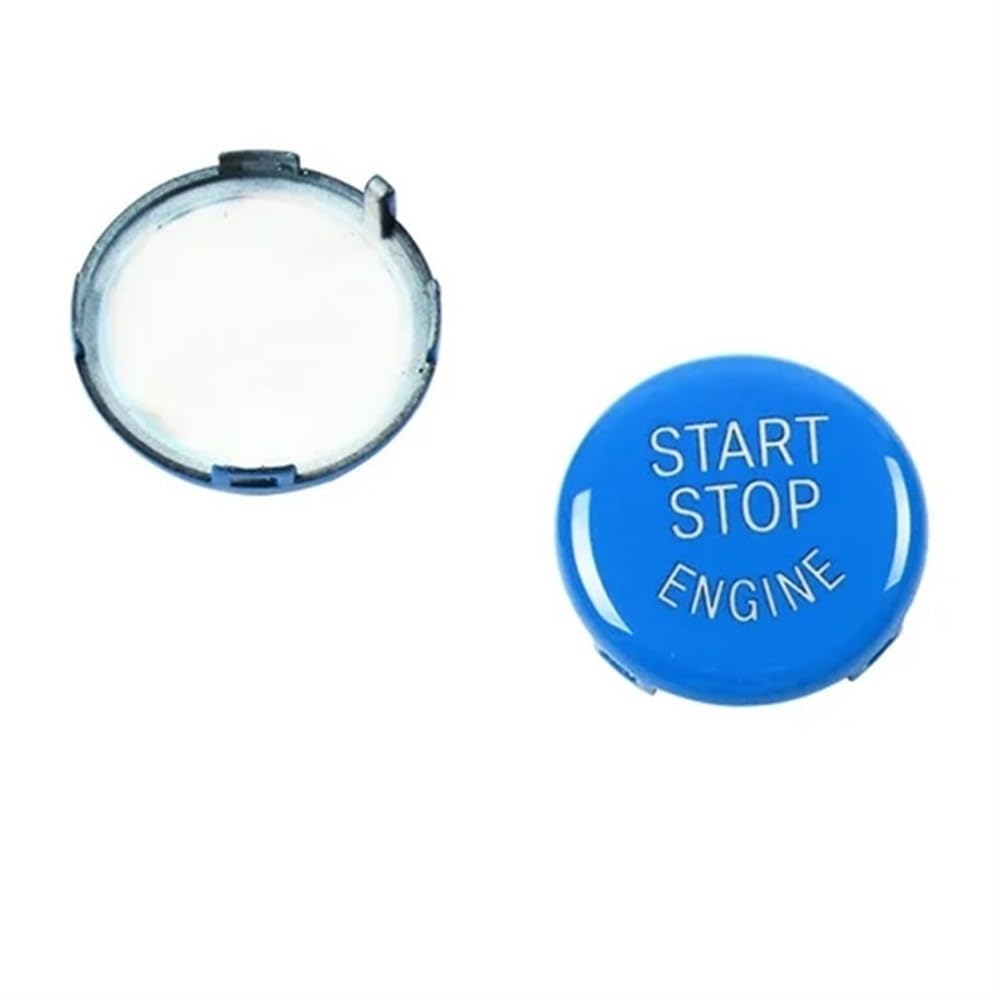 DYOG Dekorative Innenbereich Zubehör Für 3er-Serie E90 E92 E93 2007–2013 Auto-Lenkrad-Modus & Start-Stopp-Taste Innen Ersatz(Blue Round) von DYOG