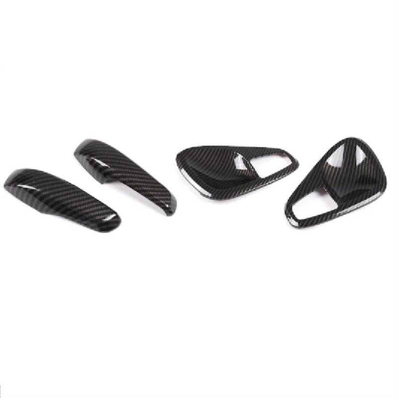 DYOG Dekorative Innenbereich Zubehör Für Smart Für Fortwo 451 2009-2014 Trim Tür Schüssel Rahmen Aufkleber Innen Auto Tür Armlehne Griff Abdeckung Carbon Faser(4pcs) von DYOG