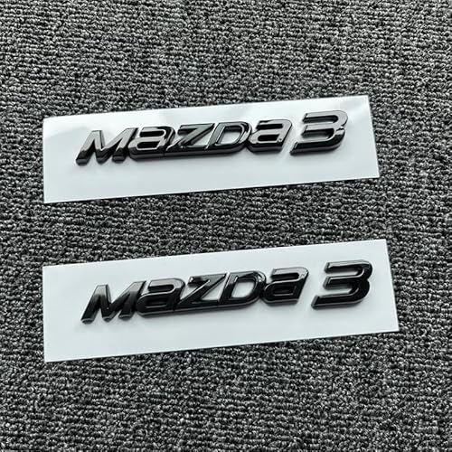 Emblem Auto Aufkleber für Mazda 3, 3D Emblem Aufkleber Auto Sticker Metall Side Logo Heck Logo Tür Aufkleber Zubehör von DYOG