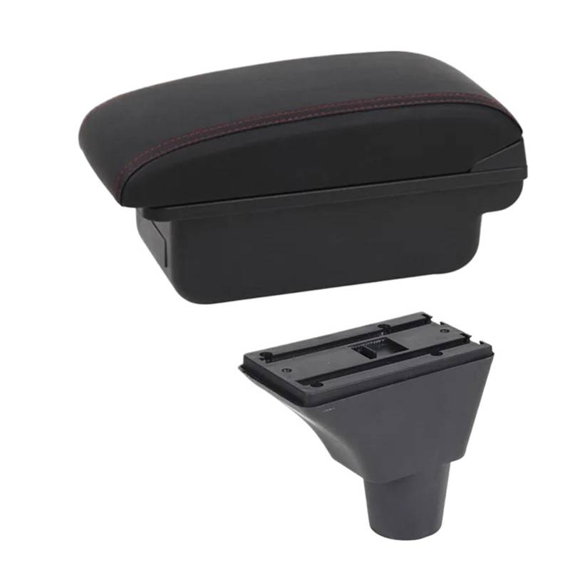 Aufbewahrungsbox die Mittelkonsole Für Citroen Für Berlingo Auto Armlehnenbox Zentrale Aufbewahrungsbox Auto Styling Dekoration Mit Getränkehalter USB Zubehör(B1 rote Linie) von DZNEFYUP