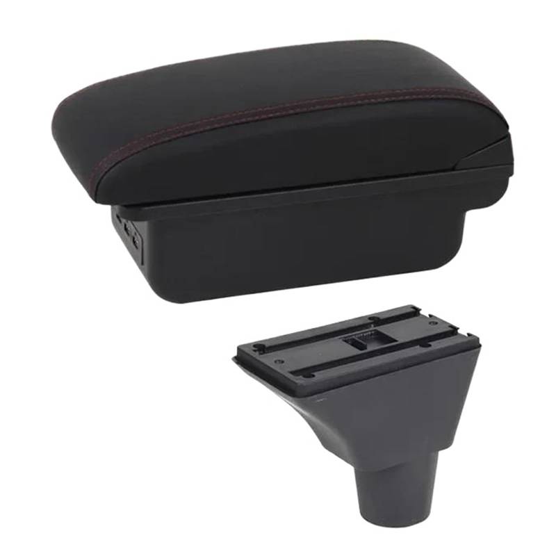 Aufbewahrungsbox die Mittelkonsole Für Civic EP3 Mittelkonsole Armlehnenbox Auto Styling Dekoration Mit Getränkehalter USB Zubehör(C1 Rote Linie) von DZNEFYUP