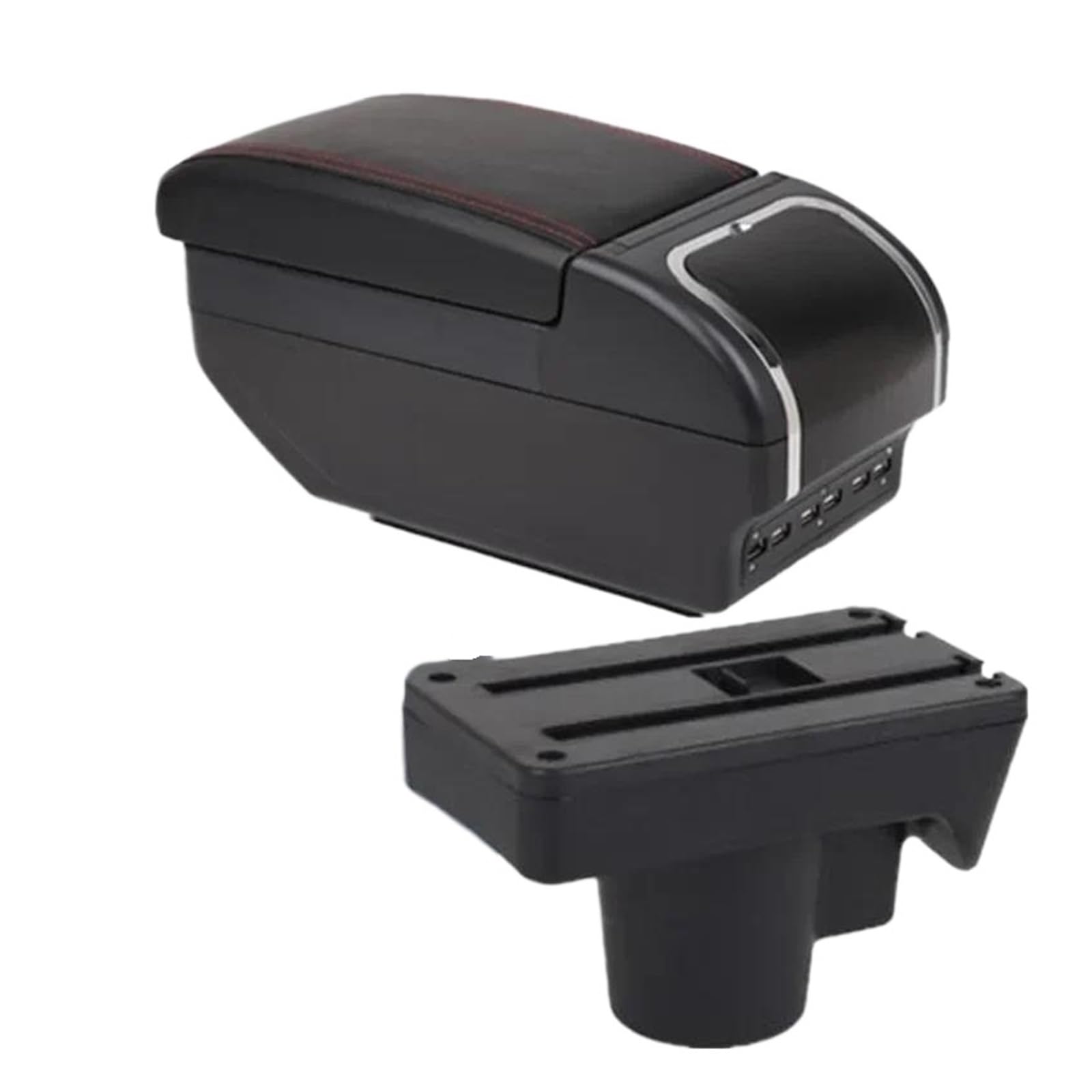 Aufbewahrungsbox die Mittelkonsole Für Opel Für Astra Für Astra H 2004 2005-2013 2014 Mittelkonsole Armlehnenbox Aufbewahrungsbox Autoinnenausstattung(E1 Rote Linie 9 USB) von DZNEFYUP