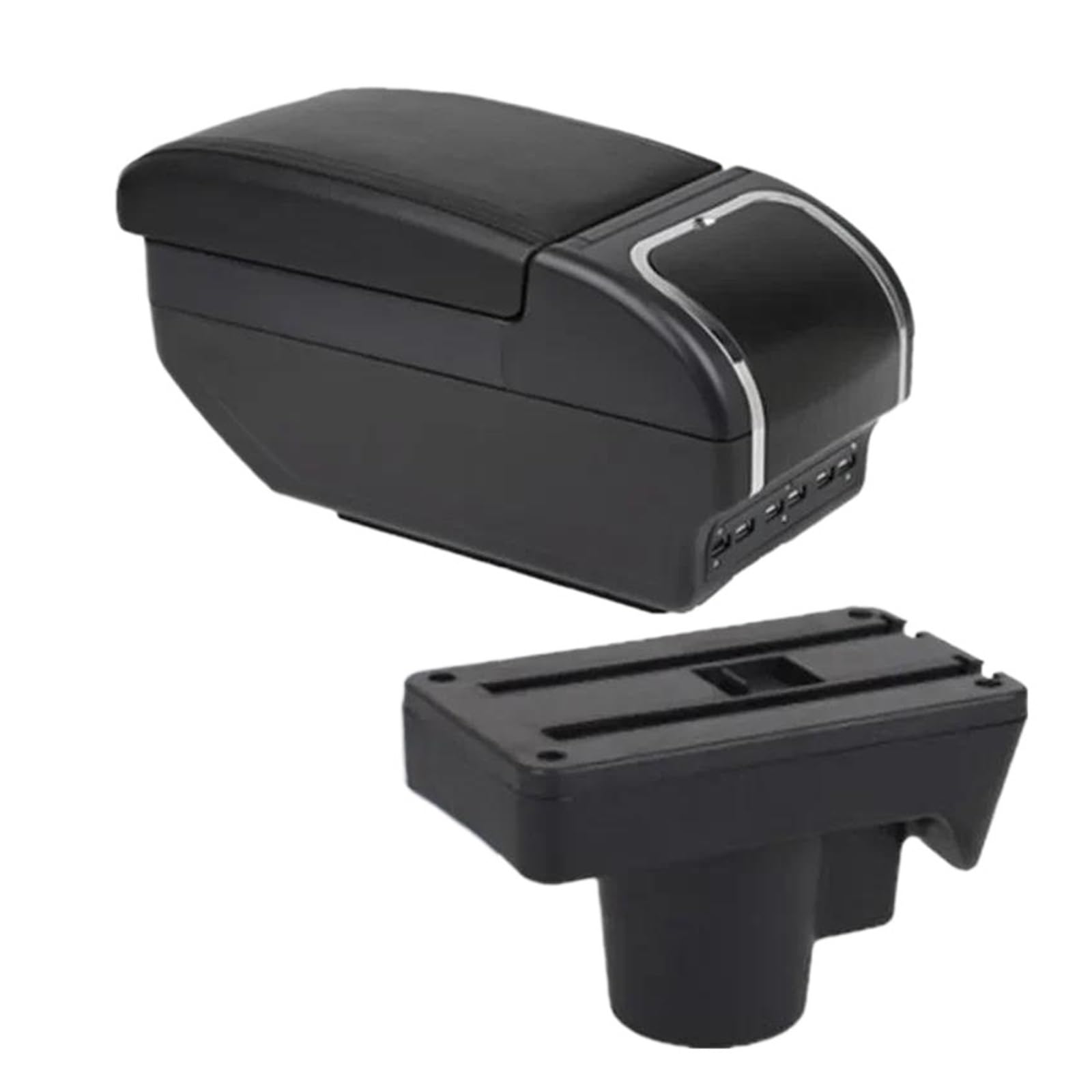 Aufbewahrungsbox die Mittelkonsole Für Opel Für Astra Für Astra H 2004 2005-2013 2014 Mittelkonsole Armlehnenbox Aufbewahrungsbox Autoinnenausstattung(E2 All Black 9 USB) von DZNEFYUP