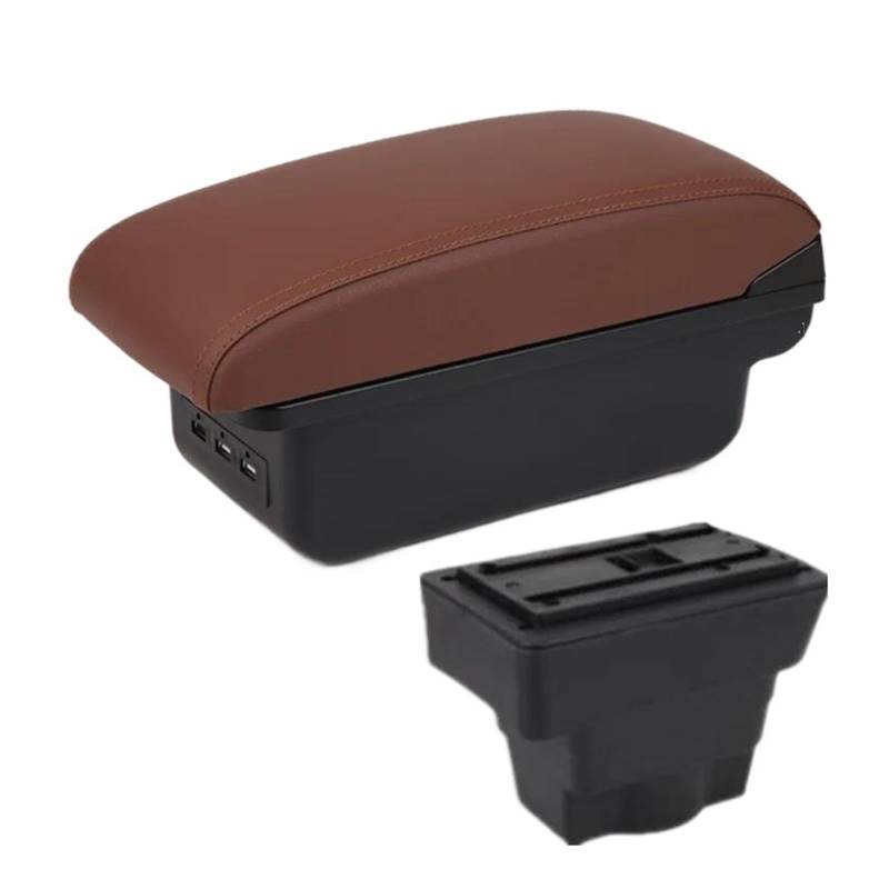 Aufbewahrungsbox die Mittelkonsole Für Opel Für Astra J 2009 2010-2019 2020 Armlehnenbox Auto Mittelarmlehne Aufbewahrungsbox Modifikationszubehör(B6 braun 3USB) von DZNEFYUP