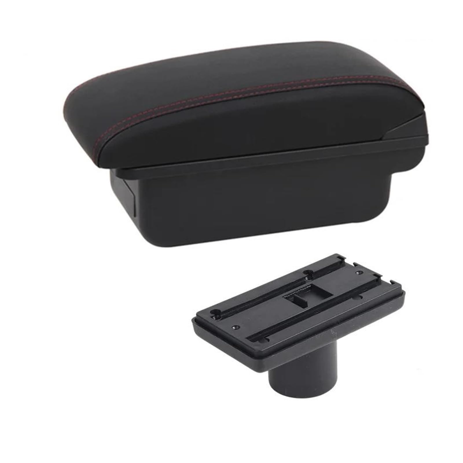 Aufbewahrungsbox die Mittelkonsole Für Seat Für Ibiza 6j 6L Armlehnenbox Auto Mittelkonsolen Armlehnen Aufbewahrungsbox Mit USB Zubehör(B1 Rote Linie) von DZNEFYUP