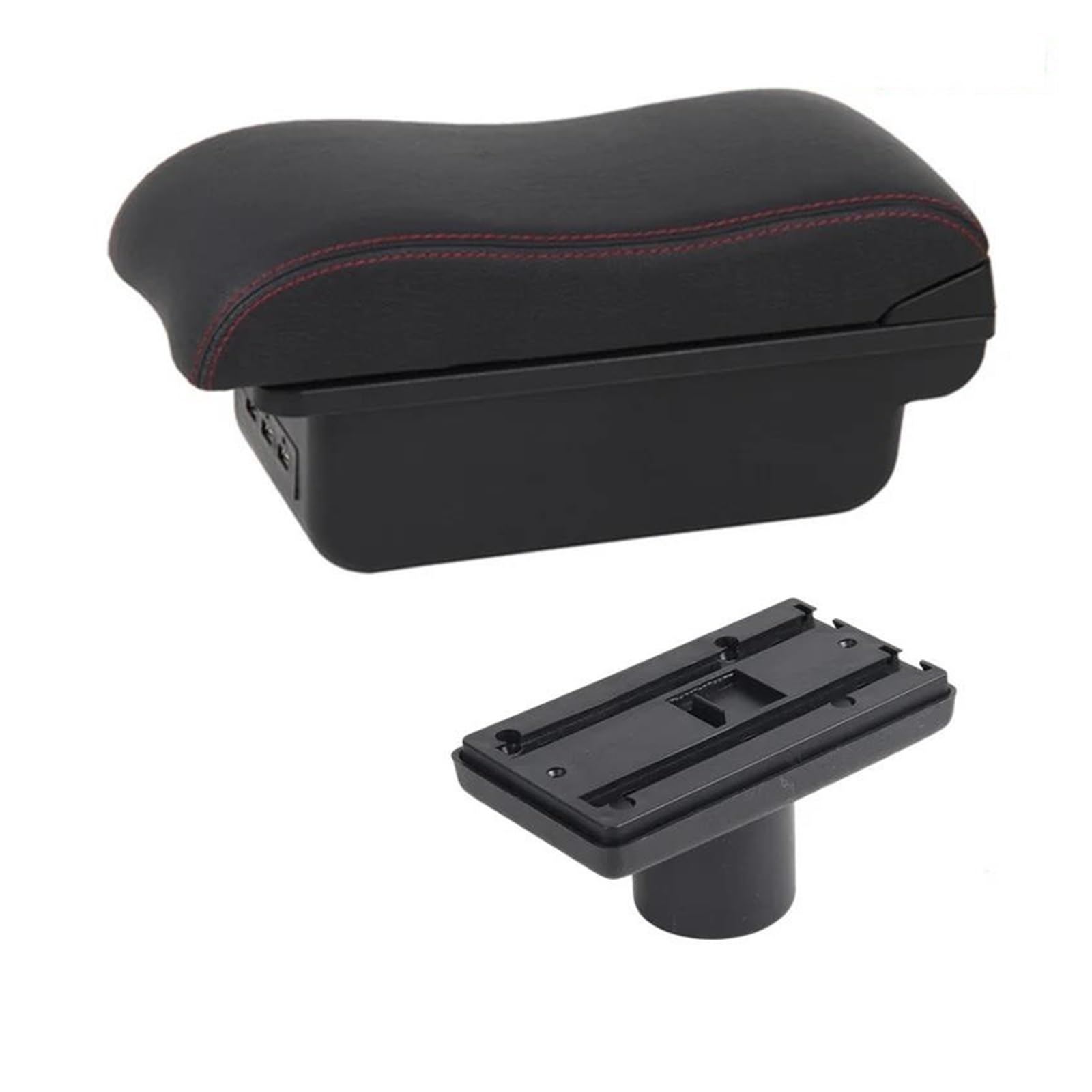 Aufbewahrungsbox die Mittelkonsole Für Seat Für Ibiza 6j 6L Armlehnenbox Auto Mittelkonsolen Armlehnen Aufbewahrungsbox Mit USB Zubehör(C2 Rote Linie) von DZNEFYUP