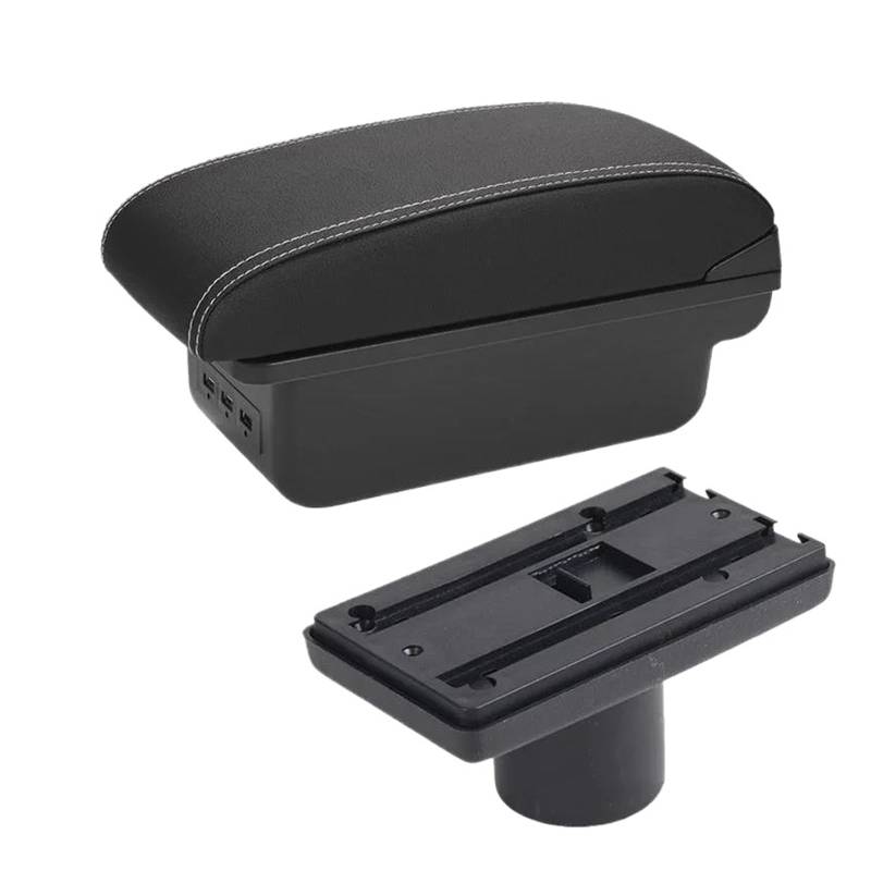 Aufbewahrungsbox die Mittelkonsole Für Seat Für Ibiza 6j 6L Armlehnenbox Zentral Aufbewahrungsbox Mit Getränkehalter Aschenbecher Mit USB(B3 Schwarz weiß 3USB) von DZNEFYUP