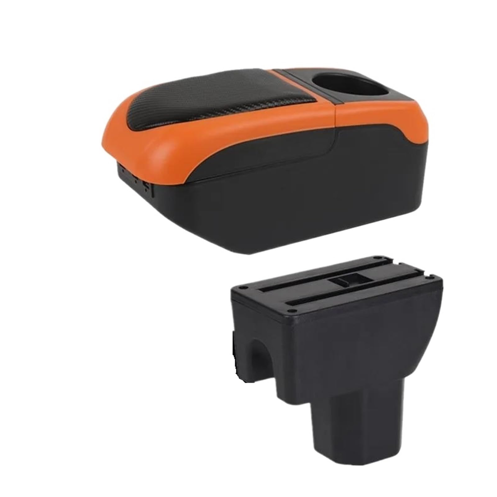 Aufbewahrungsbox die Mittelkonsole Für Suzuki Für Ignis Doppellagige Armlehnenbox Mit USB Nachrüstteile Details Aufbewahrungsbox Autoinnenausstattung(S1 schwarz-orange 6USB) von DZNEFYUP