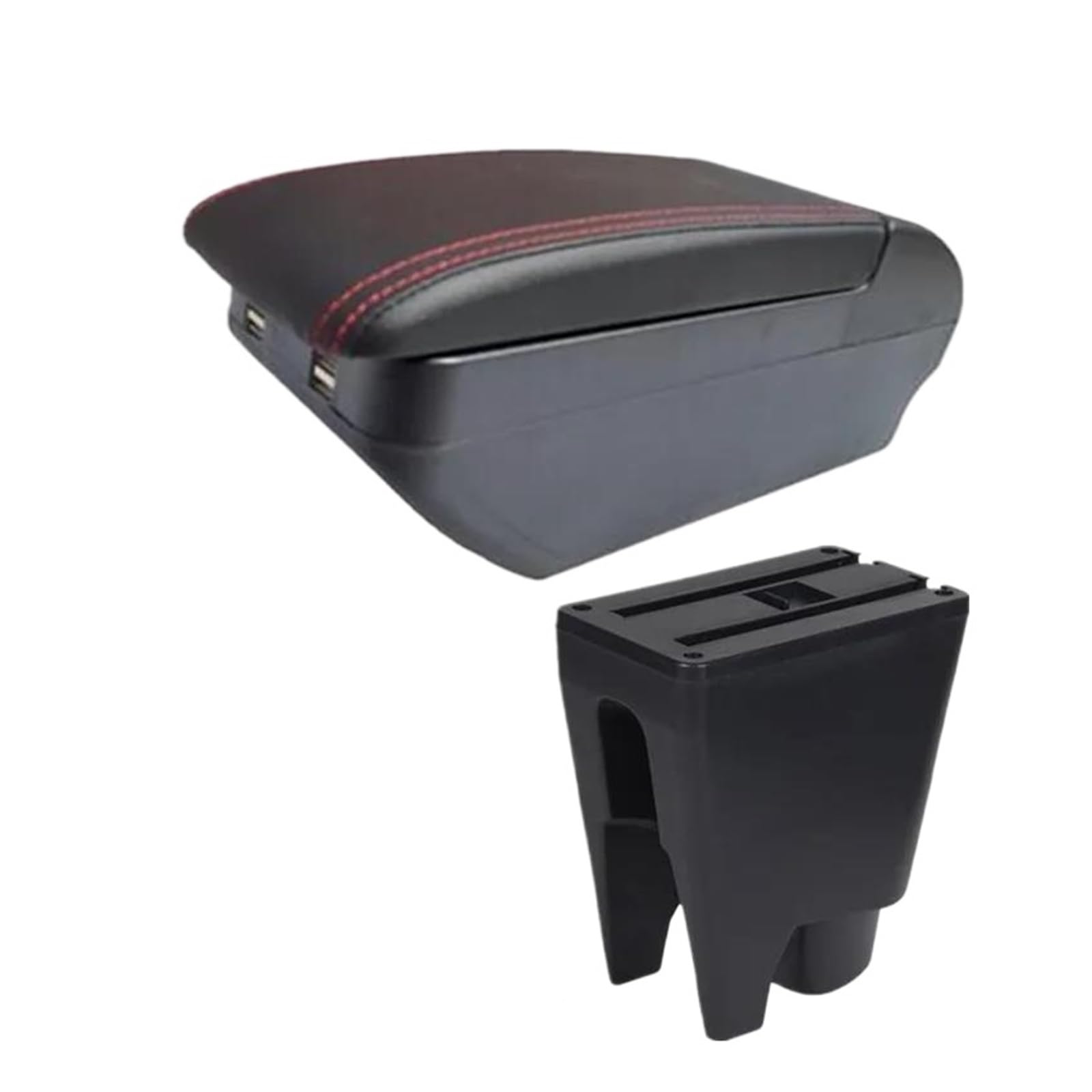 Aufbewahrungsbox die Mittelkonsole Für Toyota Für Aygo BJ 2010-2020 Armlehnenbox Konsole Armlehne Aufbewahrungsbox Innenraum Spezielles Nachrüst Autozubehör(H rote Linie 4USB) von DZNEFYUP