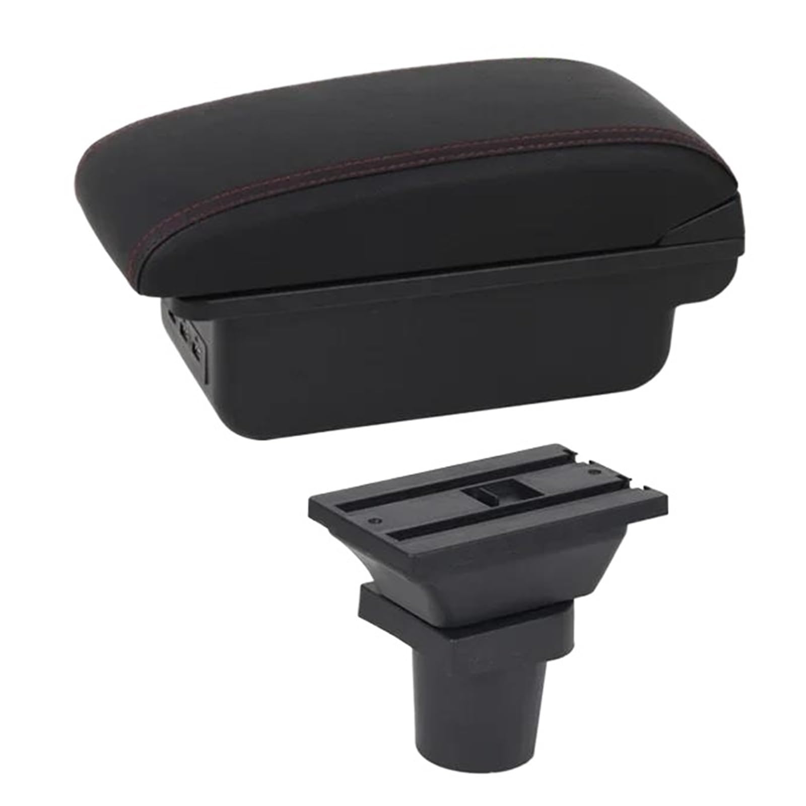 Aufbewahrungsbox die Mittelkonsole Für Toyota Für Yaris Für Vitz 5 Türige Schräghecklimousine 2005-2011 Auto Armlehnenbox Interne Modifikation USB Zubehör(C1 Rote Linie) von DZNEFYUP