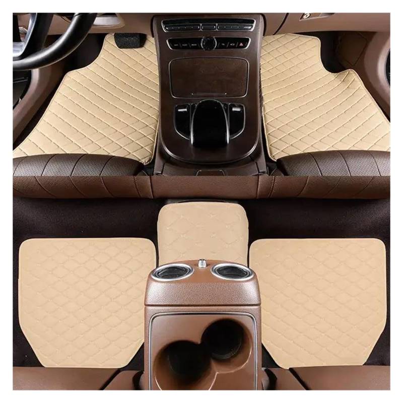 Auto-Fußmatten Autofußmatten Universal Auto 5 Stück Fußpolsterschutz Autoinnenraum Teppichzubehör Innenraum(BEIGE) von DZNEFYUP