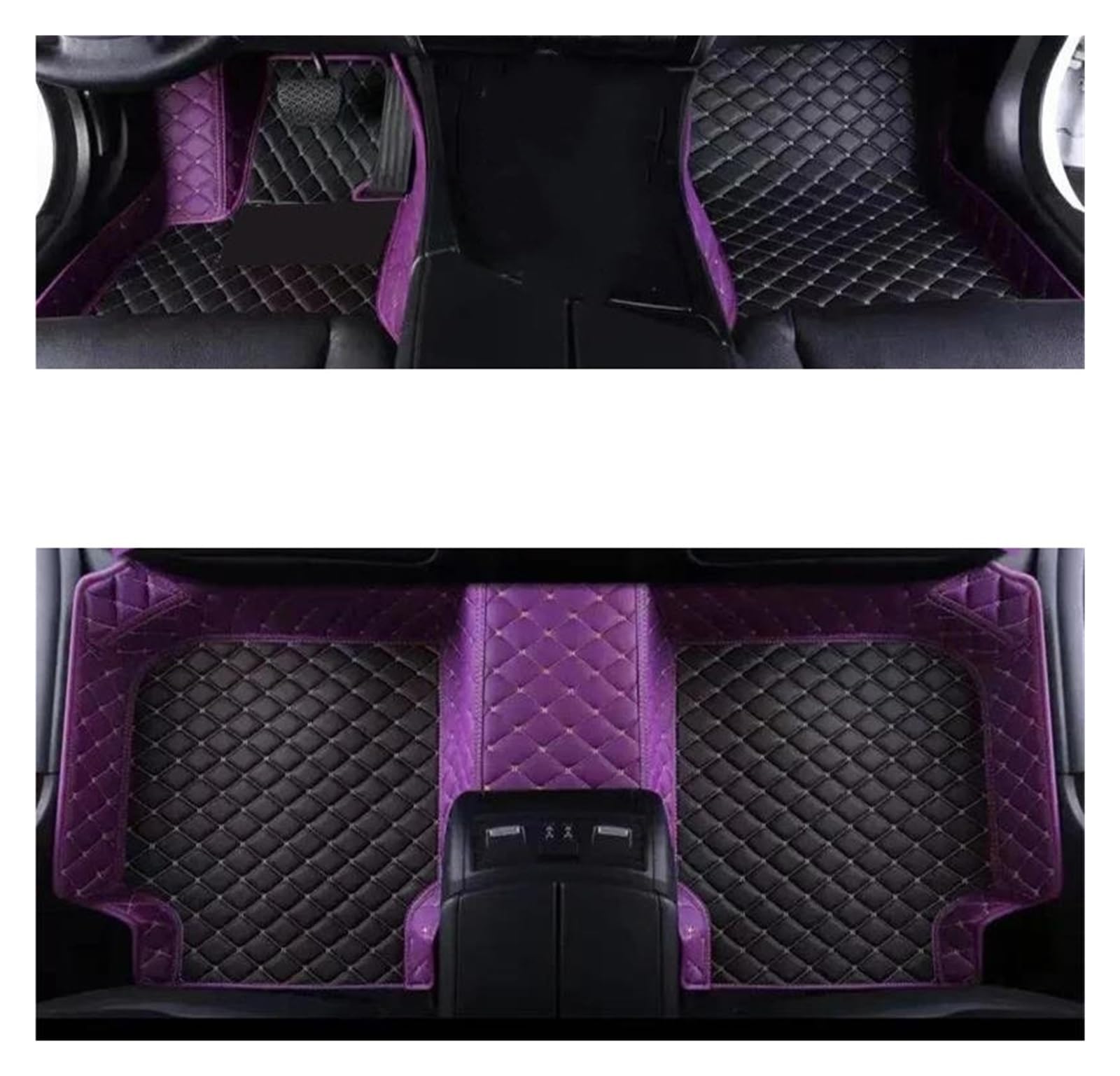 Auto-Fußmatten Autozubehör 1 Set Autofußmatten Für Verna 2010 2011 2012 2013 2014 2015-2016(Black Purple,Rechtslenker) von DZNEFYUP