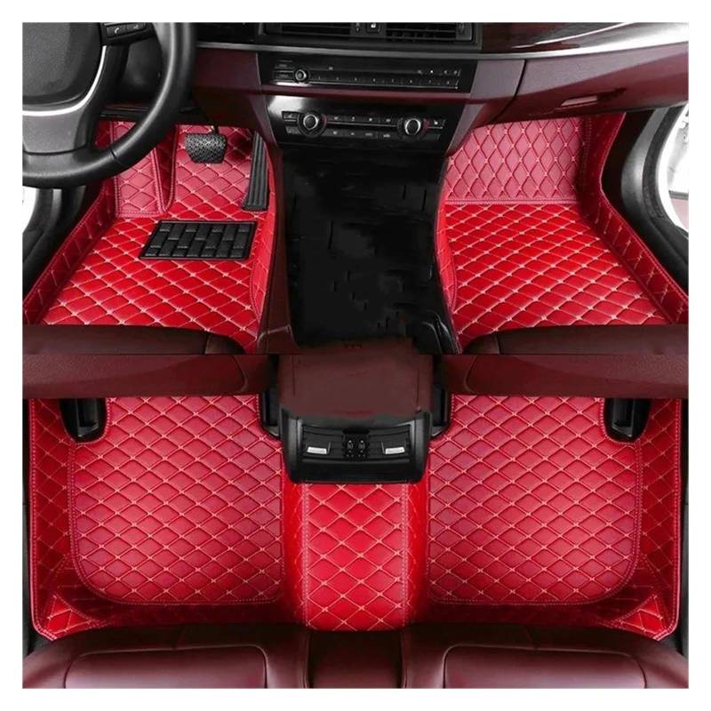 Auto-Fußmatten Ersatz Autozubehör 1 Set Für Octavia A5 2007 2008 2009 2010 2011 2012-2013 Auto Fußmatte(Rot,Linkslenker) von DZNEFYUP