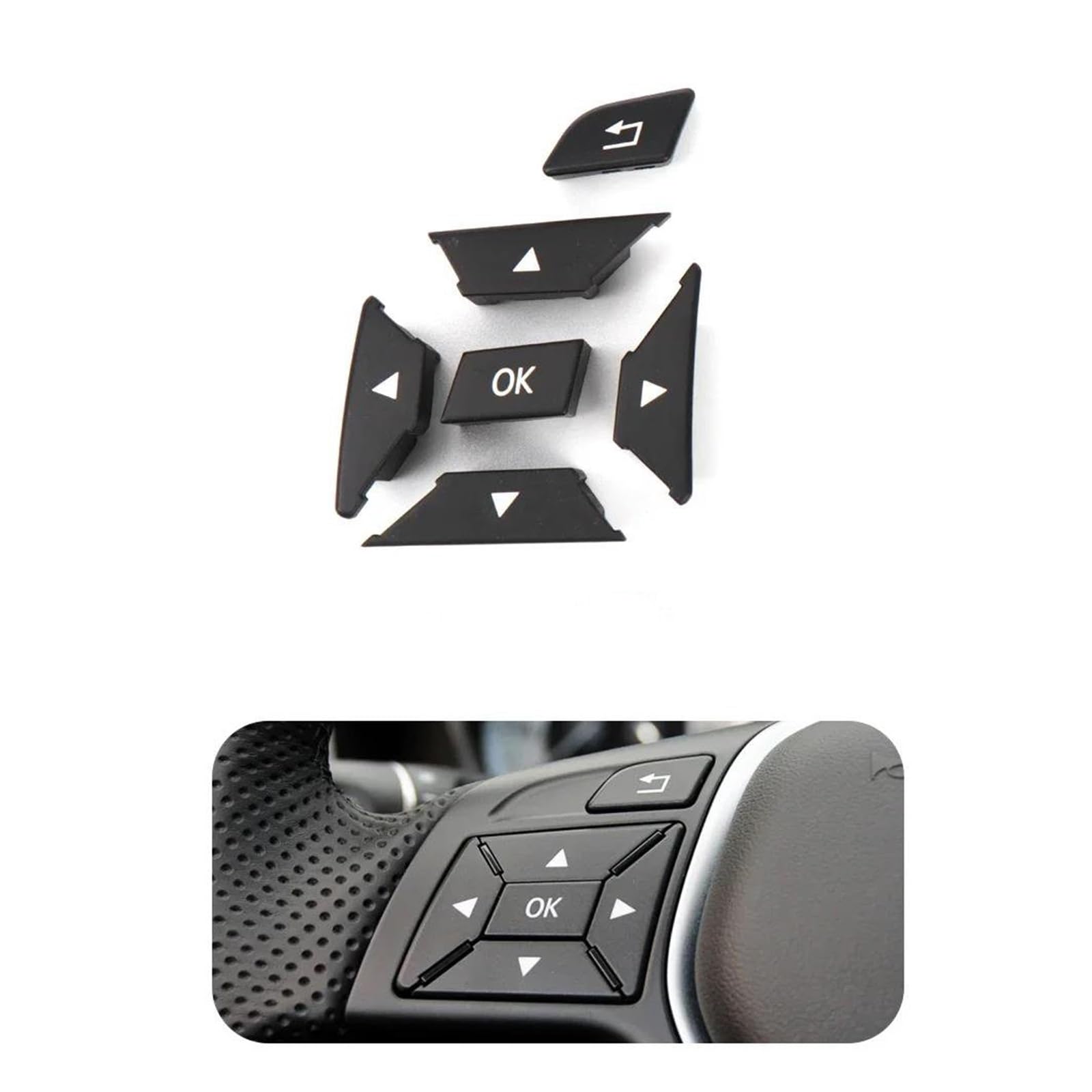 Paddle Shift Booster Knopf Für Mercedes Für Benz X204 W212 W117 W172 W246 W156 2015-2020 Auto Lenkrad Menü Steuerungsschalter(SCHWARZ Links) von DZNEFYUP