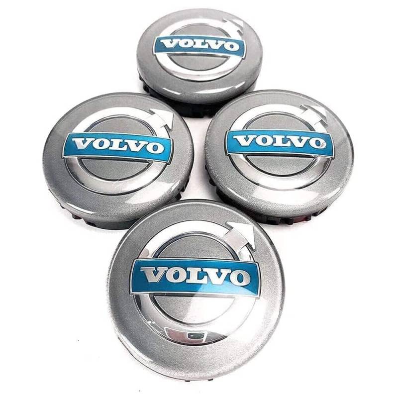 4 Stück Radnabenkappen für Volvo V50 2007-2012 64MM,Radkappe,Radkappe Kappe,Autozubehör,Center Cap,Center Radkappen-Set,Nabenabdeckung,Auto-Radkappen von DZPFDC