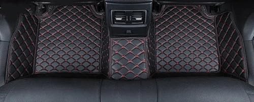 Autofussmatte Für A4 B7 2005 2006 2007 2008 Custom Car Fußmatten Leder Männer Frauen Vollständige Abdeckung Anti-Slip Teppich Fuß Pads Auto Fußmatten Set(Back Black Red) von DZSFDGDDFGD