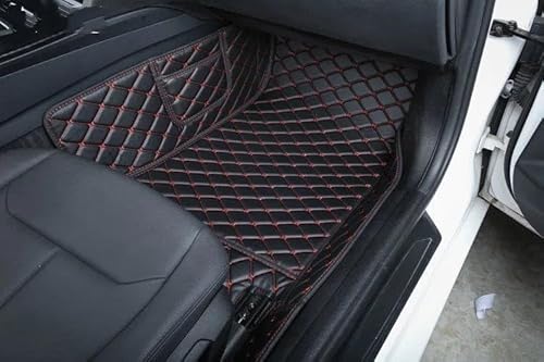 Autofussmatte Für A4 B7 2005 2006 2007 2008 Custom Car Fußmatten Leder Männer Frauen Vollständige Abdeckung Anti-Slip Teppich Fuß Pads Auto Fußmatten Set(Right Black Red) von DZSFDGDDFGD