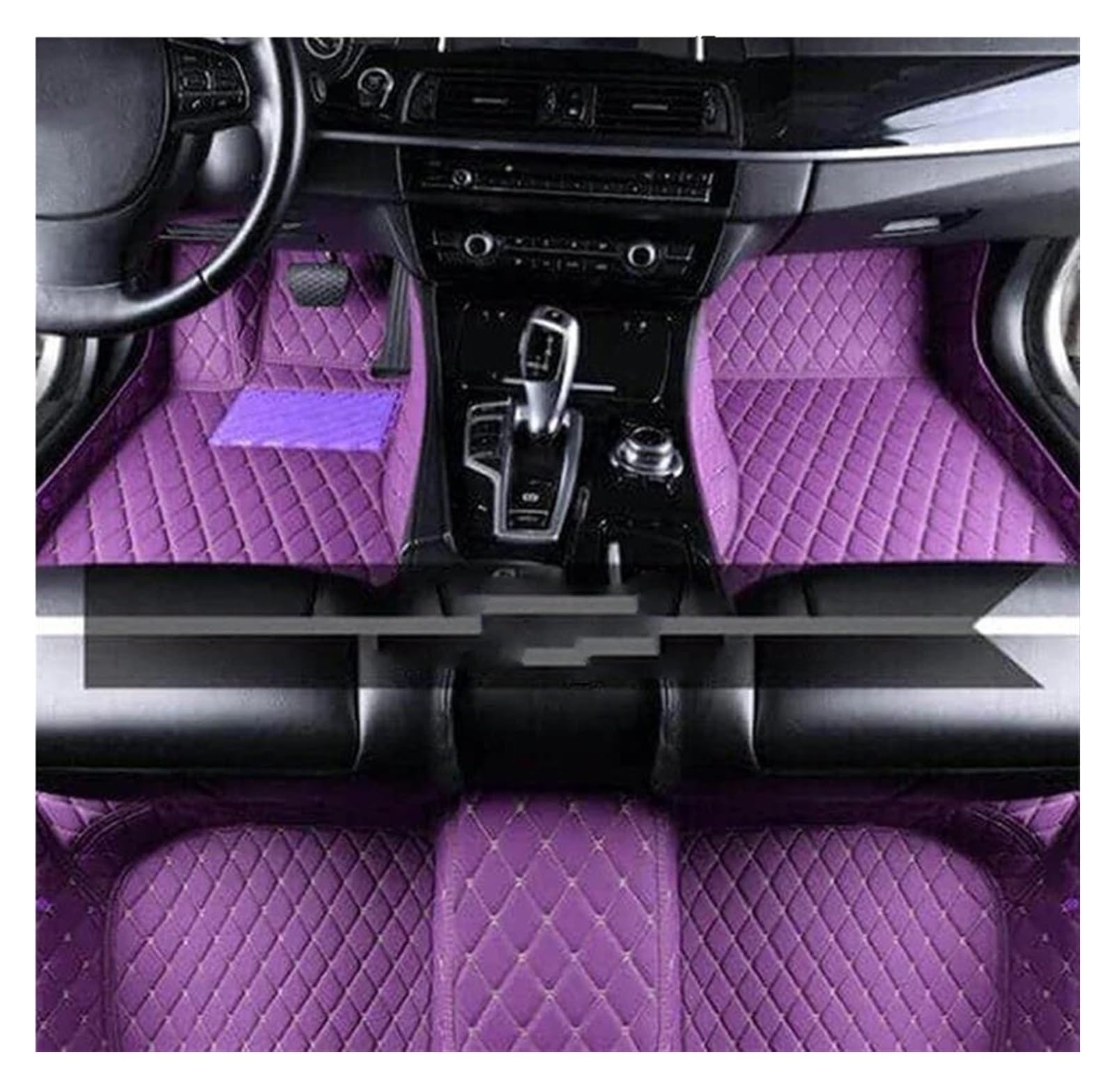 Autofussmatte Für Acura RLX Sport 2014 2015 2016 2017 2018 2019 2020 Auto Fußmatten wasserdichte Teppiche Vollen Satz Auto Zubehör Auto Fußmatten Set(LHD Purple) von DZSFDGDDFGD