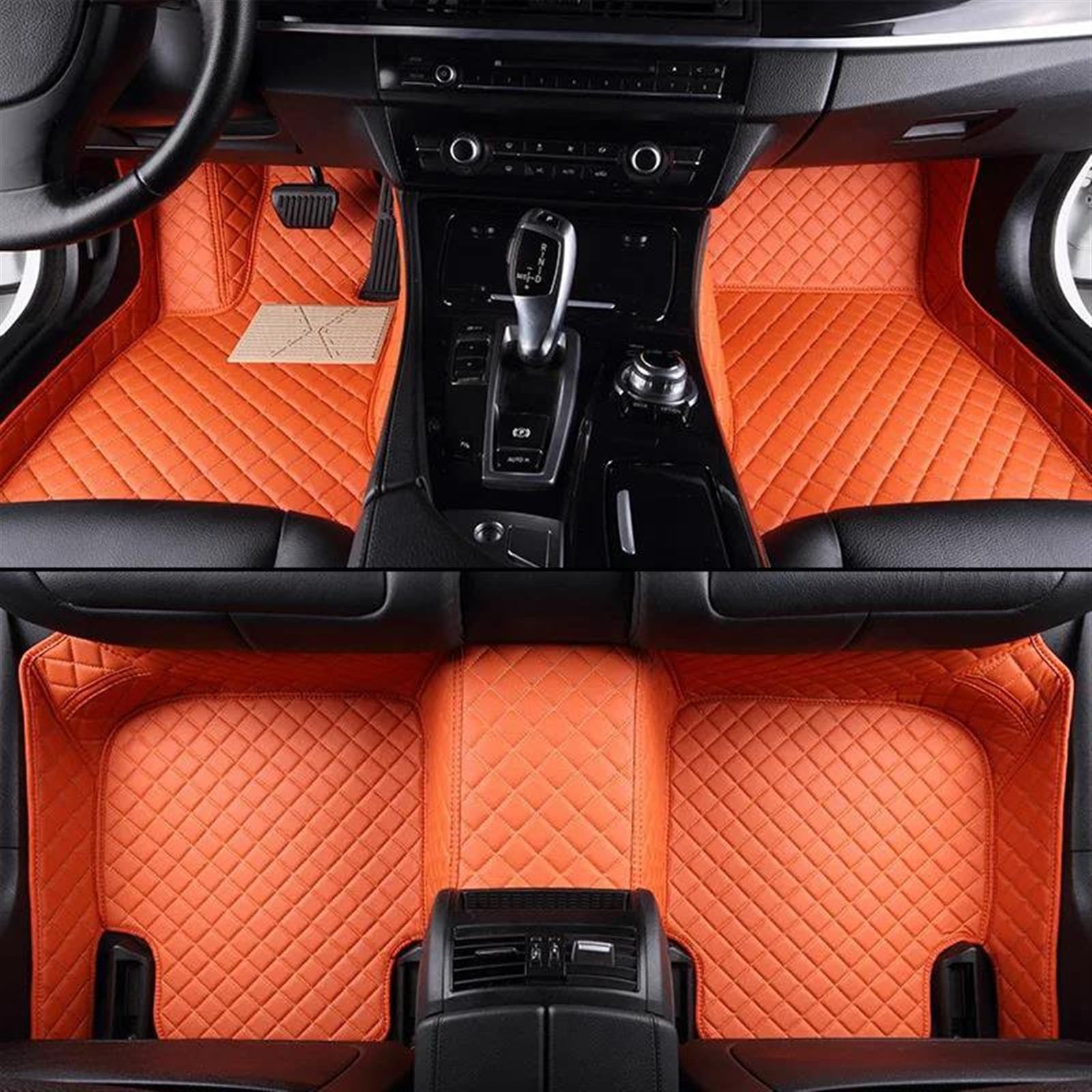 Autofussmatte Für Alfa Für Romeo Für Stelvio 2017 2018 2019 Custom Car Boden Matte Leder Vollen Satz Wasserdicht Zubehör Teppich Auto Fußmatten Set(Orange) von DZSFDGDDFGD