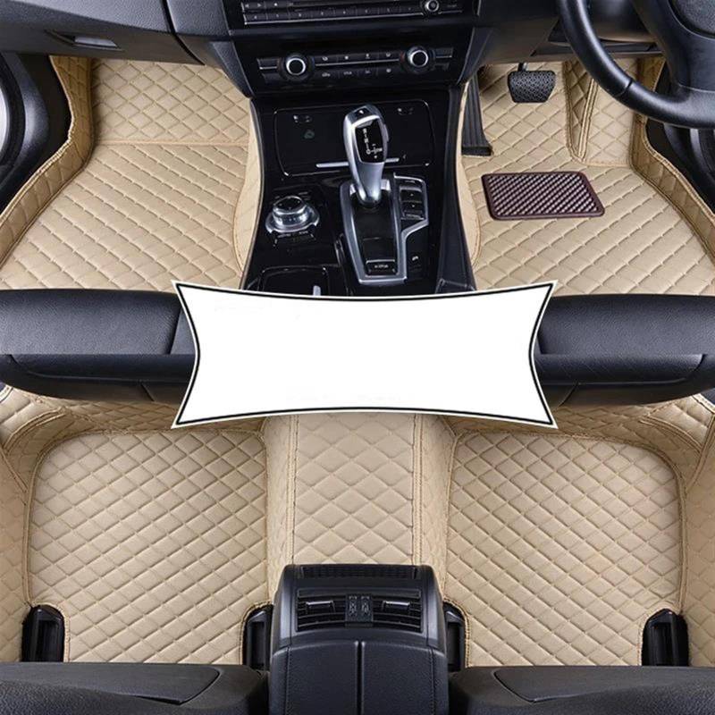 Autofussmatte Für Cadillac XT6 2020 2021 2022 7 Sitze RHD Custom Car Fußmatten Anti-Slip Teppich Auto Innen Zubehör Teppiche Auto Fußmatten Set(Beige) von DZSFDGDDFGD