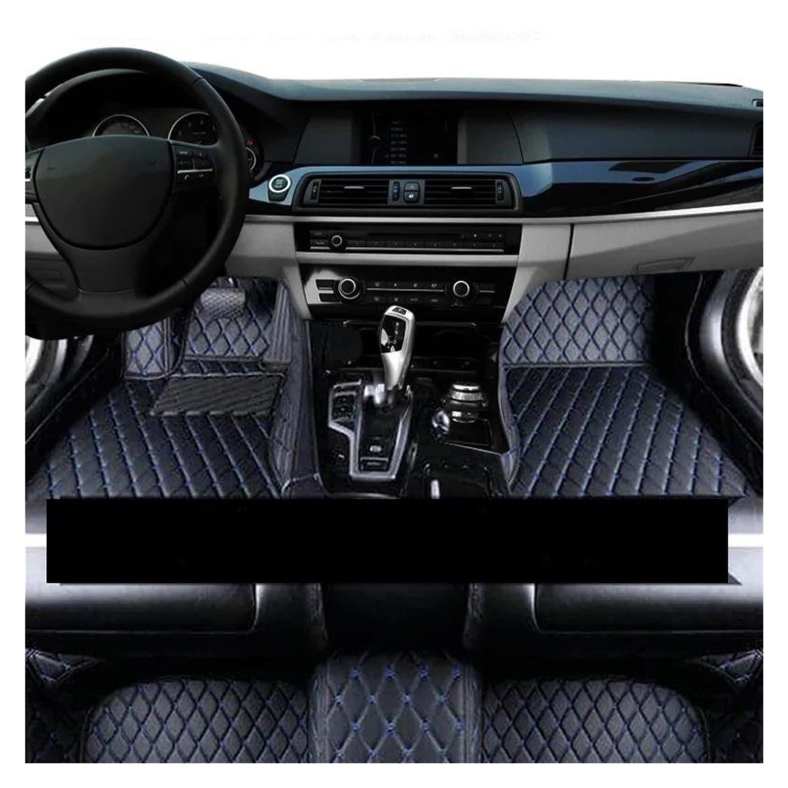 Autofussmatte Für Citroen C3 Für Aircross 2018 2019 2020 2021 Auto Fußmatten Anti-Slip Teppich Set Innen Auto Zubehör Auto Fußmatten Set(LHD Black Blue) von DZSFDGDDFGD