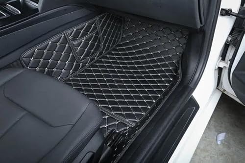 Autofussmatte Für E36 Für M3 1995 1996 1997 1998 1999 Custom Car Fußmatten Leder Männer Frauen Vollständige Abdeckung Teppich Fuß Pads Auto Fußmatten Set(Right Black White) von DZSFDGDDFGD