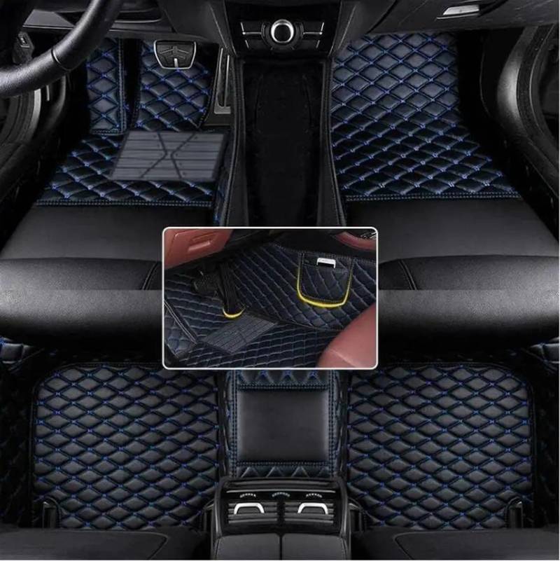 Autofussmatte Für FIAT Für Grand Für Punto 2005-2007 2008 Maßgeschneiderte Auto-Fußmatte Schützen Sie Das Innenzubehör Ihres Fahrzeugs Auto Fußmatten Set(Black Blue String) von DZSFDGDDFGD