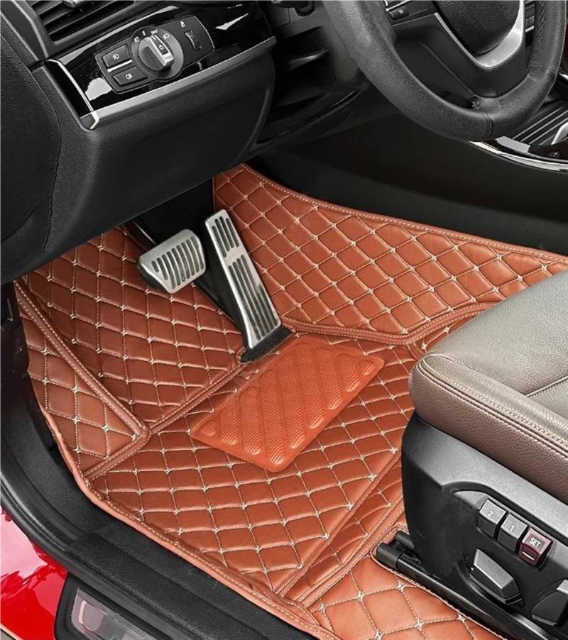 Autofussmatte Für Ford Für Focus MK 2,5 2006 2007 2008 2009 2010 2011 Auto Fußmatten Innen Anti-Slip Teppich Fuß Pads Abdeckung Auto Fußmatten Set(1PC-Brown) von DZSFDGDDFGD