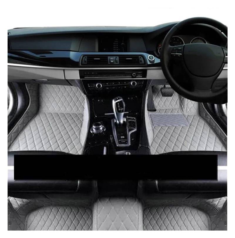 Autofussmatte Für Hyundai Für Tucson NX4 2022 2023 Leder Auto Fußmatten Anti-Slip Teppiche Anti Schmutzig Auto Innen Zubehör Auto Fußmatten Set(RHD Light Grey) von DZSFDGDDFGD