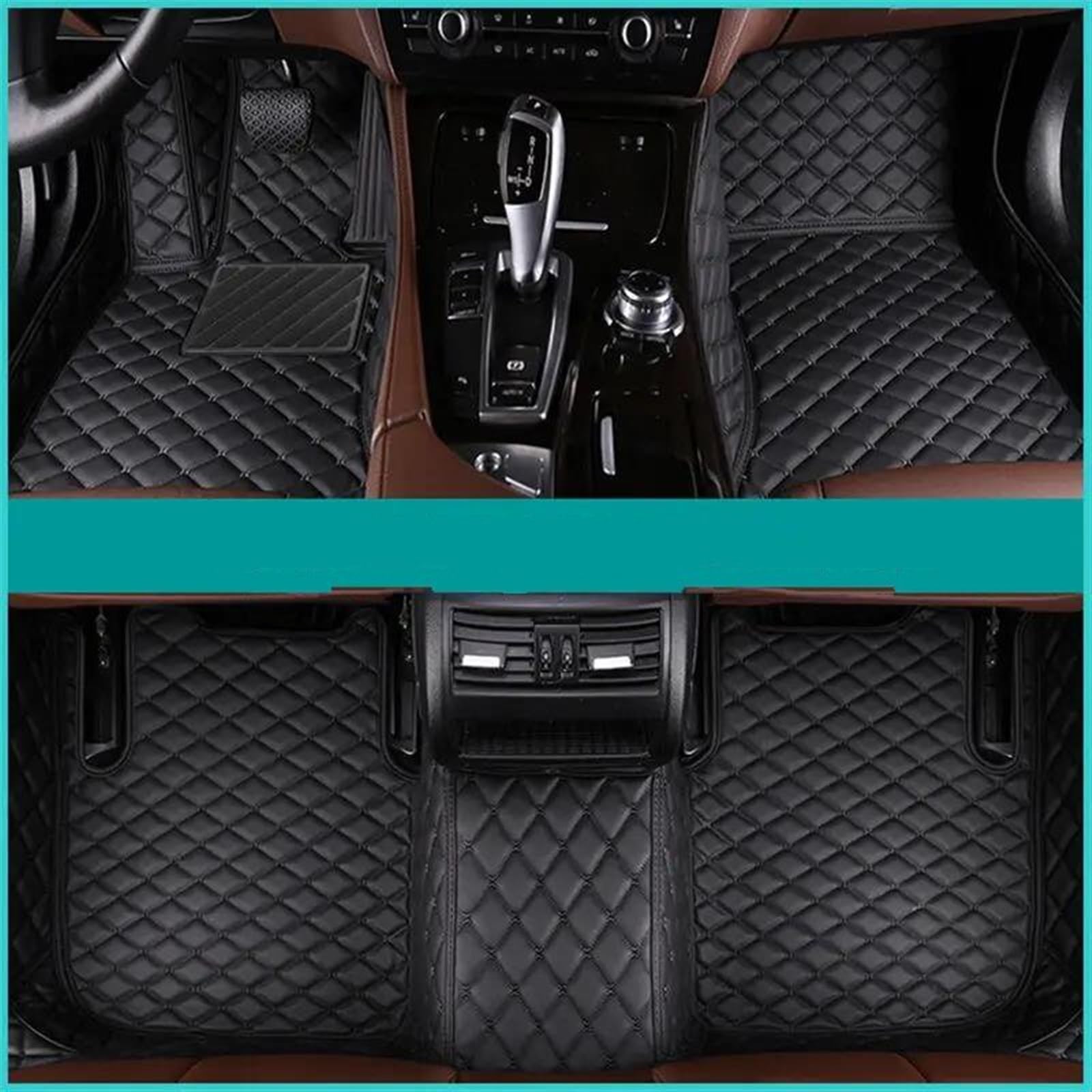 Autofussmatte Für Hyundai Für Veloster 2011 2012 2013 2014 2015 2016 2017 Custom Car Fußmatten Anti-Slip Teppich Fuß Pads Auto Fußmatten Set(Black-Black) von DZSFDGDDFGD